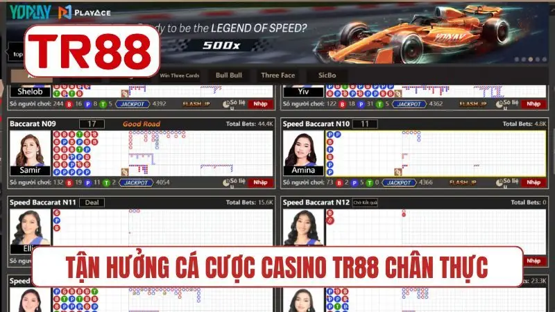 Tận hưởng cá cược casino TR88 chân thực
